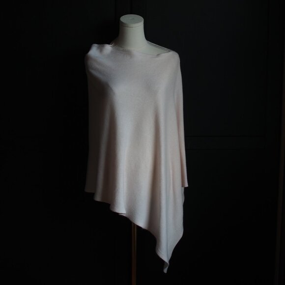 Asymmetrical Poncho in Blush Pink - Picture 1 of 6
